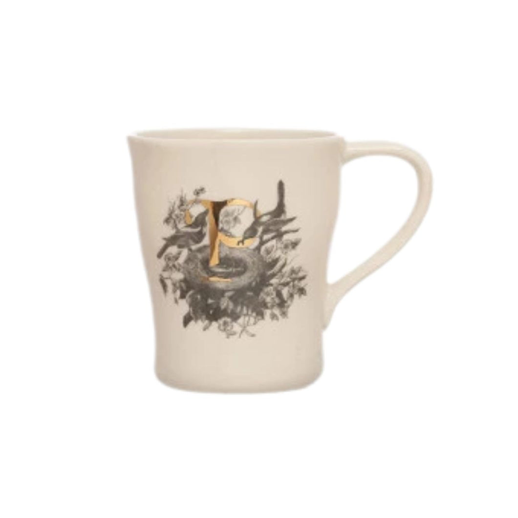 Stoneware Monogram Mug - Assorted Styles