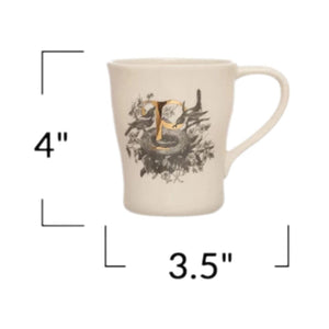 Stoneware Monogram Mug - Assorted Styles