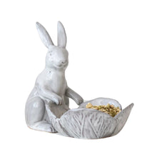 Stoneware Rabbit With Embossed Planter