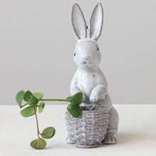 Stoneware Rabbit With Embossed Planter