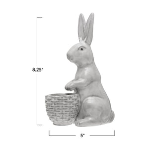 Stoneware Rabbit With Embossed Planter