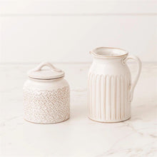 Sugar and Creamer Set - Debossed Stoneware