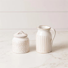 Sugar and Creamer Set - Debossed Stoneware