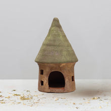 11" Terra-Cotta Toad House – Green & Natural