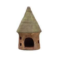 11" Terra-Cotta Toad House – Green & Natural