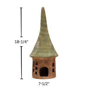 18" Terra-Cotta Toad House – Green & Natural