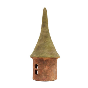 18" Terra-Cotta Toad House – Green & Natural