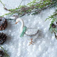 3.5" White Goose Glass Ornament