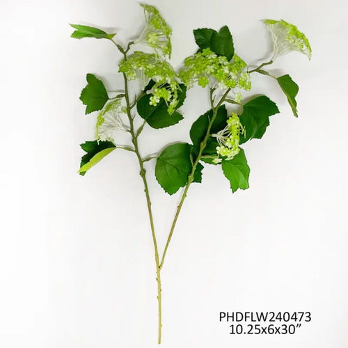 Woodland Viburnum Green - Single Stem Faux Flower