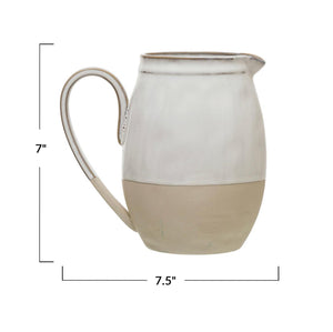 Stoneware Pitcher With Glaze