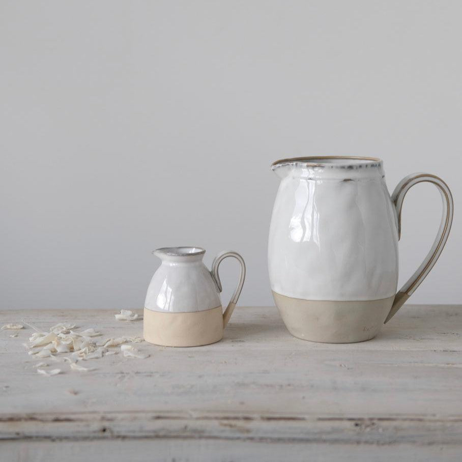 Stoneware Pitcher With Glaze